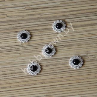 Кабошон-серединка со стразами 16 мм (цв. чёрный) 1шт.