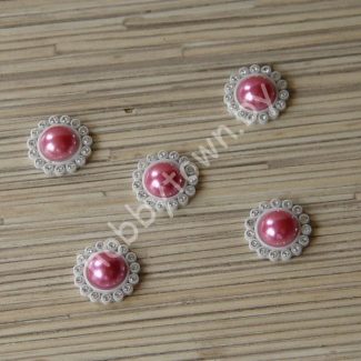 Кабошон-серединка со стразами 20 мм (цв. фуксия) 1шт.