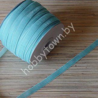 Лента бархатная 1 см (цв.голубой) 1 метр