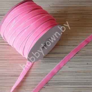 Лента бархатная 1 см (цв.розовый) 1 метр