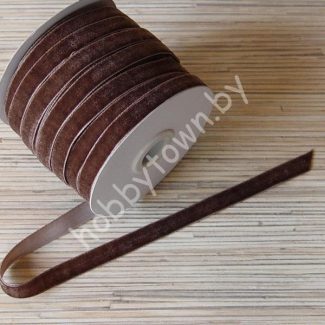 Лента бархатная 1 см (цв.шоколадный) 1 метр