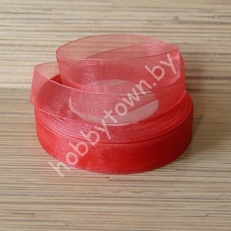 Лента органза 20мм (цв. коралловый) 1 метр