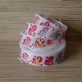 Лента репсовая 25 мм Пони (цв. белый) 1м