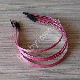 Ободок-основа металл-ткань(цв.тёмно-розовый) 7мм