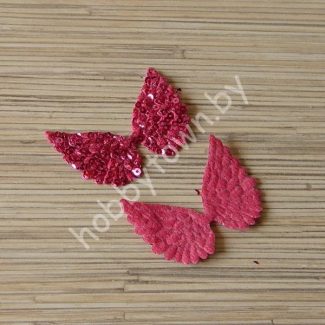 Патч с пайетками Крылья 5,7x4,3 см (цв. фуксия) 1шт.