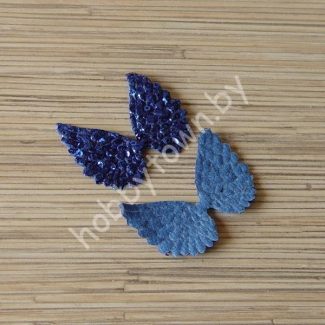 Патч с пайетками Крылья 5,7x4,3 см (цв. синий) 1шт.