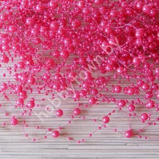 Бусины на леске 3/8мм (длина 1,35 метра) цв. фуксия