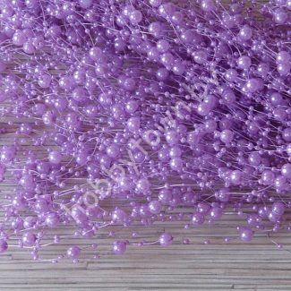 Бусины на леске 3/8мм (длина 1,35 метра) цв. св-сиреневый