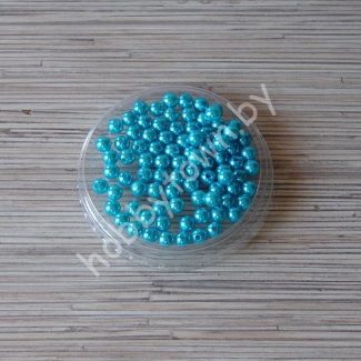 Бусины пластиковые под жемчуг 8 мм (цв. бирюзовый) 30 шт.