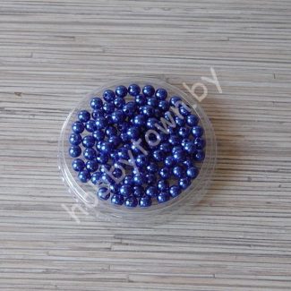 Бусины пластиковые под жемчуг 8 мм (цв. синий) 30 шт.