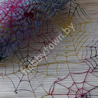 Фатин средней жёсткости Паутинка, ширина 15 см (цв.голубой) 1 метр