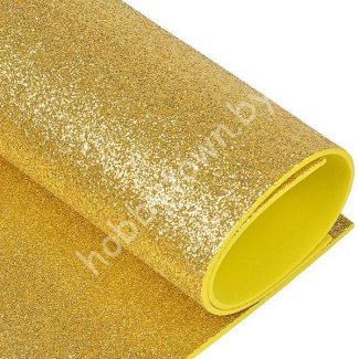 Фоамиран глиттерный 2мм 20x30 см (цв. светлое золото) 1 шт.