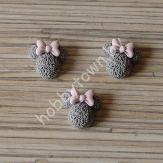 Кабошон Минни 20 мм (цв. серый) 1шт.