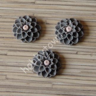 Кабошон Цветок 25 мм (цв. серый) 1шт.