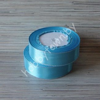 Лента атласная 25 мм с серебряным люрексом (цв.голубой 020) 1м