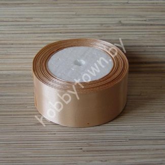 Лента атласная однотонная, ширина 40мм, (цв. бежевый 7020)