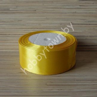 Лента атласная однотонная, ширина 40мм, (цв. жёлтый 132)