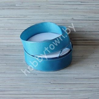 Лента репсовая 25мм (цв. бирюзовый с люрексом серебро) 1м