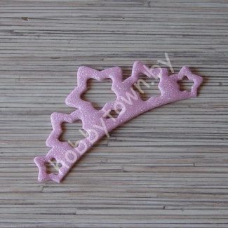Патч с глиттером Корона 13 см (цв. розовый ) 1шт.