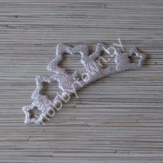 Патч с глиттером Корона 13 см (цв. серебро ) 1шт.