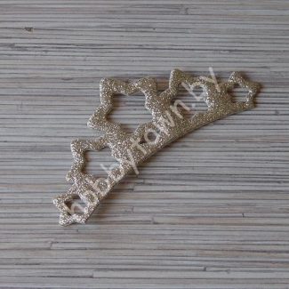 Патч с глиттером Корона 13 см (цв. золото ) 1шт.