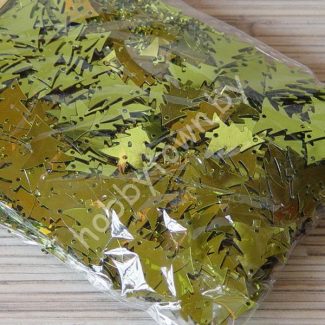 Пайетки фигурные Ёлочки 11x16 мм (цв.салатовый) 5гр.