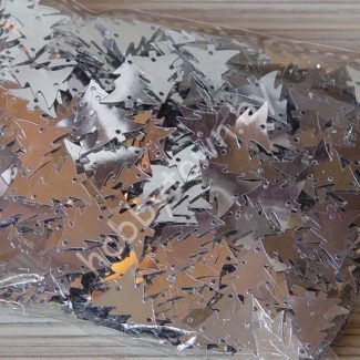 Пайетки фигурные Ёлочки 11x16 мм (цв.серебро) 5гр.