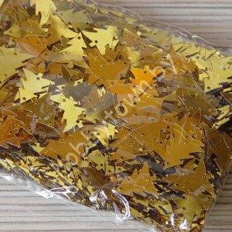 Пайетки фигурные Ёлочки 11x16 мм (цв.золото) 5гр.