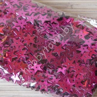 Пайетки фигурные Звёздочки 13 мм (цв.фуксия) 5гр.