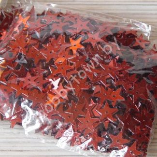 Пайетки фигурные Звёздочки 13 мм (цв.красный) 5гр.