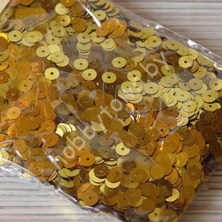 Пайетки круглые 6 мм (цв. золото) 5гр.