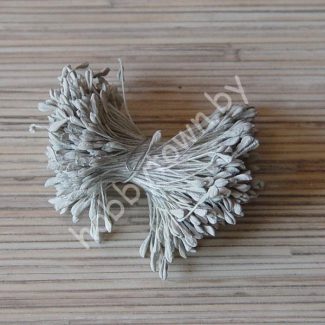 Тычинки матовые 2-3 мм (цв. св-серый) 50 нитей