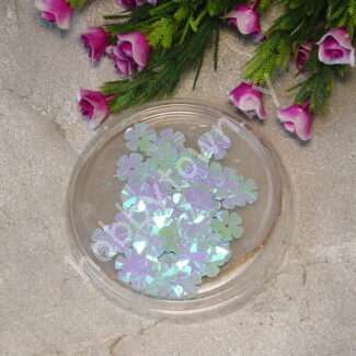 Пайетки фигурные Цветочки 14 мм (цв.голубой перламутр) 5 гр.