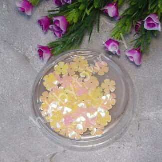 Пайетки фигурные Цветочки 14 мм (цв.персиковый перламутр) 5 гр.