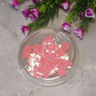 Пайетки фигурные Цветочки 14 мм (цв.розовый перламутр) 5 гр.