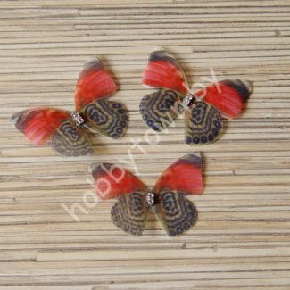 Бабочка шифоновая двухслойная со стразами, 45 мм (цв. 40) 1шт.