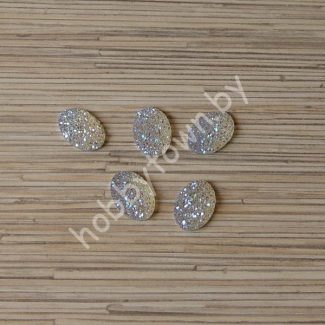 Кабошон- серединка Овал пластик 17x24 мм (цв.радужный) 1шт.