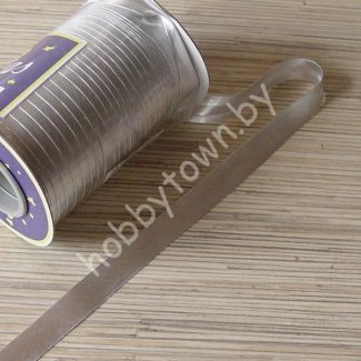 Косая бейка атласная шир.15мм (цв. серебро) 1 м