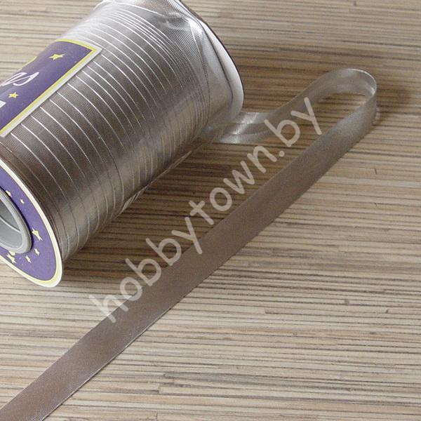 Косая бейка атласная шир.15мм (цв. серебро) 1 м