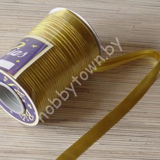 Косая бейка атласная шир.15мм (цв. золото) 1 м