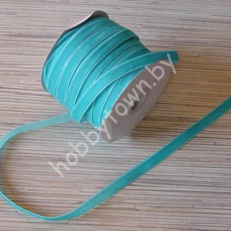 Лента бархатная 1 см (цв.св-бирюзовый) 1 метр