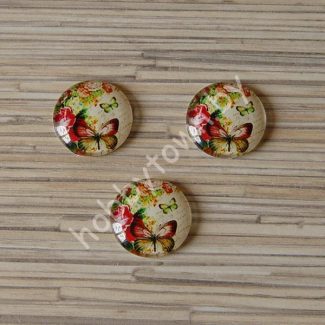 Кабошон Бабочки 25 мм (стекло) 1шт.