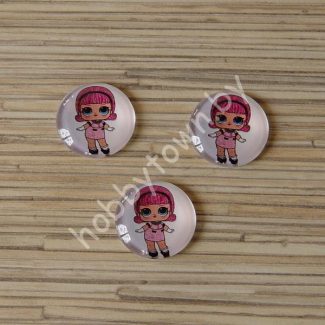 Кабошон Куколка -52, 25 мм (стекло) 1шт.