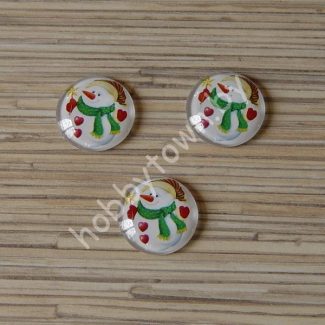 Кабошон Снеговик-1 25 мм (стекло) 1шт.