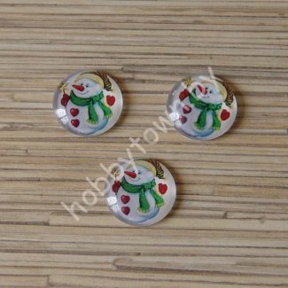 Кабошон Снеговик-2 25 мм (стекло) 1шт.