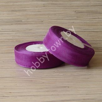 Лента органза 25 мм (цв.фиолетовый) 1 метр
