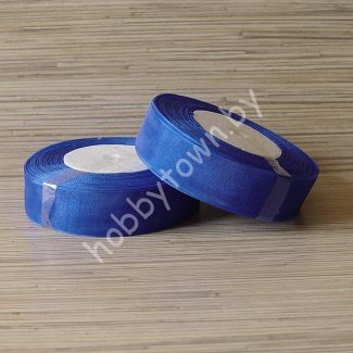 Лента органза 25 мм (цв.синий) 1 метр