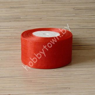 Лента органза 50 мм (цв.красный) 1 метр