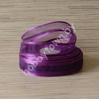 Лента органза с атласным краем 25 мм (цв.фиолетовый) 1 метр