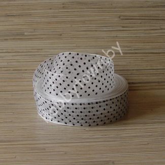 Лента органза в горошек 25 мм (цв. белый) 1 метр